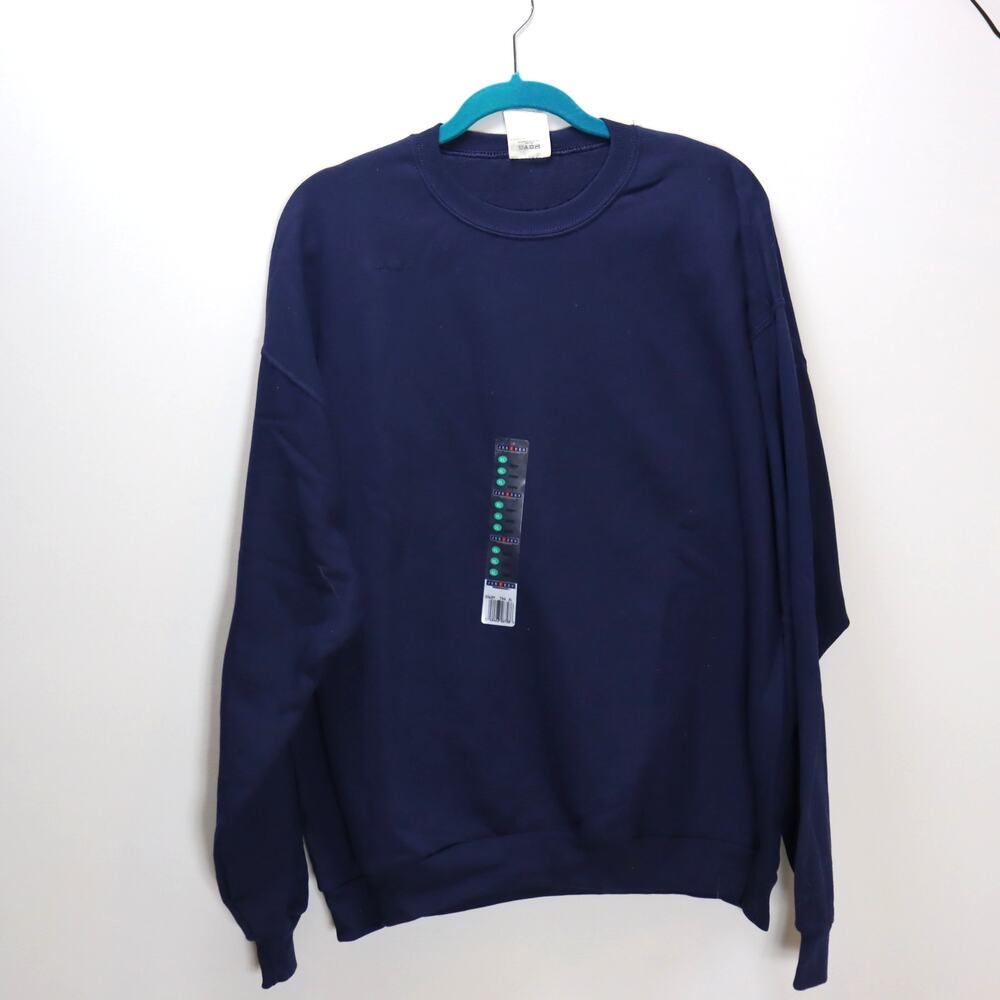 Jerzees NuBlend Navy Crewneck Sweatshirt XL Vintage Blank NWT